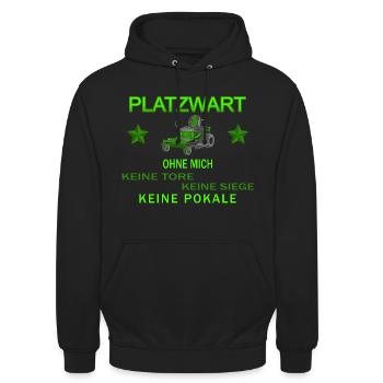 Platzwart Fussballplatz Tennisplatz - Unisex Hoodie - Schwarz - Vorne - Alina (178cm) & Michal (187cm)
