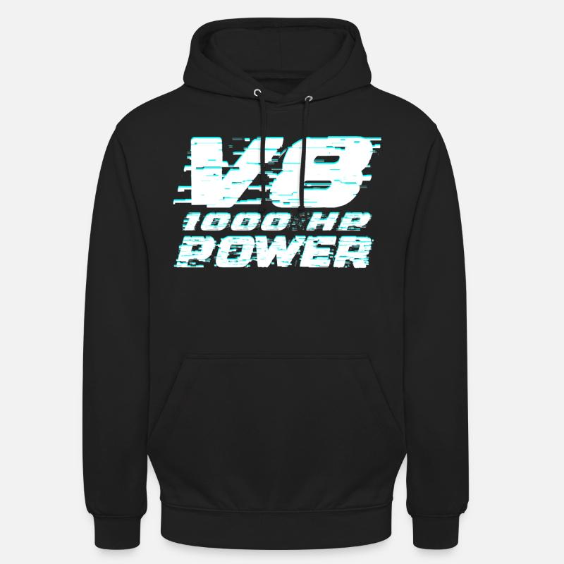 V8 - Sweat-shirt à capuche unisexe - noir