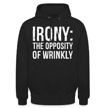 L’ironie, l’opposition des rides - Sweat-shirt à capuche unisexe - noir - Devant - Alina (178cm) & Michal (187cm)