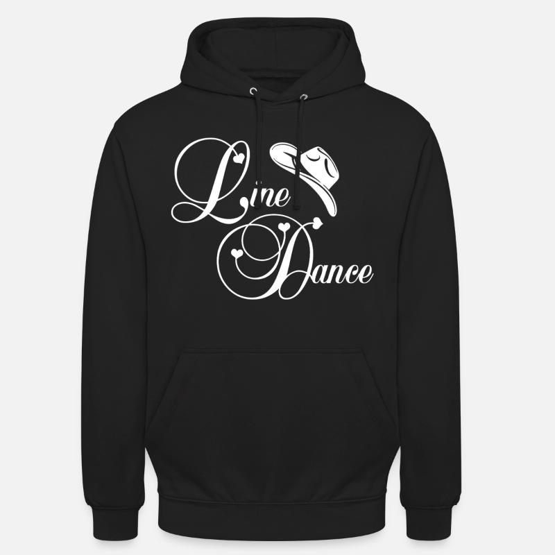 Line Dance Script Logo - Unisex Hoodie - black