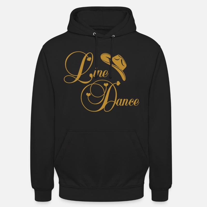 Line Dance Gyldent Logo - Hættetrøje unisex - sort