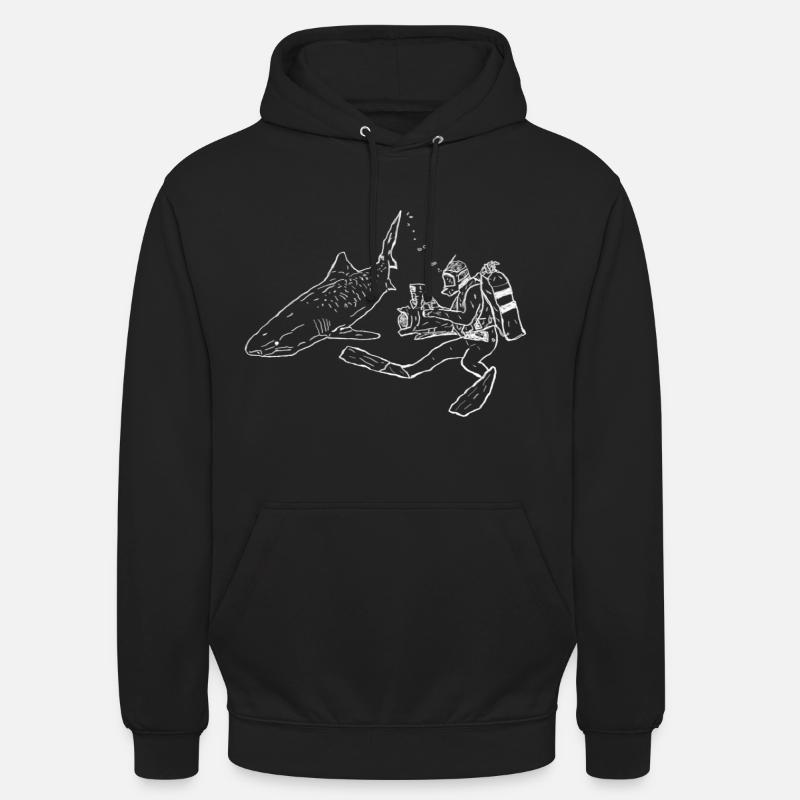 Plongeur de requins - Sweat-shirt à capuche unisexe - noir