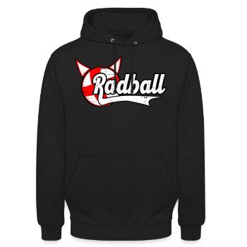 Radball Cycle Ball Schriftzug - Unisex Hoodie - Schwarz - Vorne - Alina (178cm) & Michal (187cm)