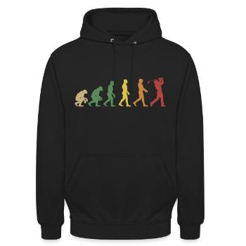 Golf Evolution Design für Golfer und Golfspieler - Unisex Hoodie - Schwarz - Vorne - Alina (178cm) & Michal (187cm)
