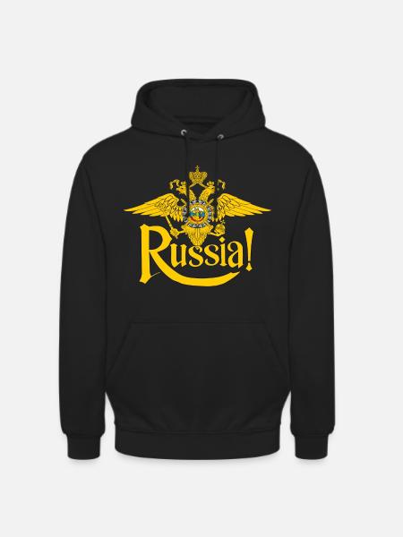 Russe, Russie - Sweat-shirt à capuche unisexe - noir