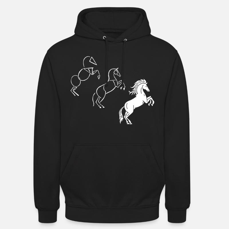 Zeichne mir ein weißes Pferd - Unisex Hoodie - Schwarz