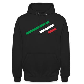 Italien Streifen - Unisex Hoodie - Schwarz - Vorne - Alina (178cm) & Michal (187cm)