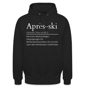 Après-ski Definition - Unisex Hoodie - Schwarz - Vorne - Alina (178cm) & Michal (187cm)