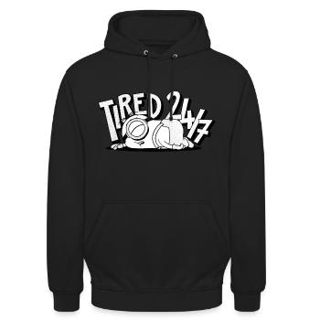 Minions Stuart Tired 24/7 - Unisex Hoodie - black - Front - Alina (178cm) & Michal (187cm)