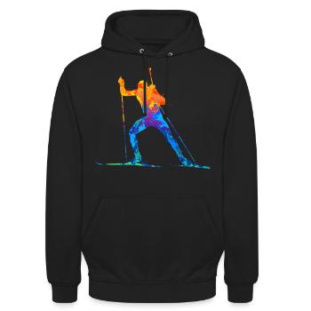Biathlon Biathlete Gift - Unisex Hoodie - black - Front - Alina (178cm) & Michal (187cm)