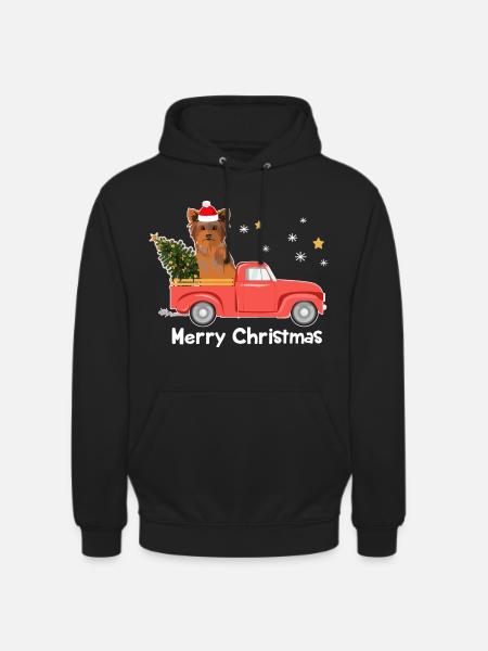 Pick-up Yorkie Christmas Tree - Sweat-shirt à capuche unisexe - noir