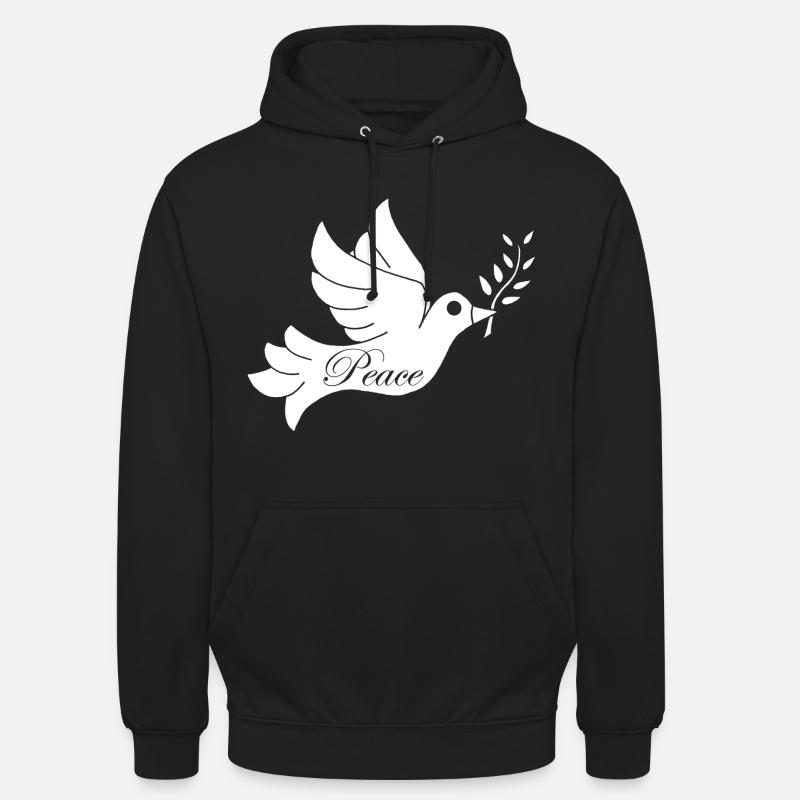 Weißer Vogel des Friedens - Unisex Hoodie - Schwarz