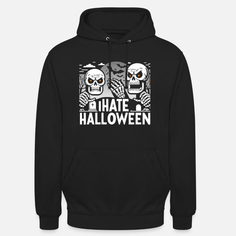 Dark Gothic Halloween Skeleton Design - Unisex Hoodie - black