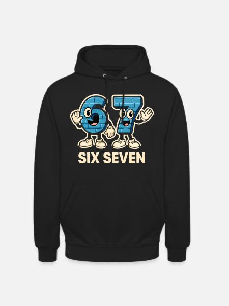 Seks syv memes sjove 6 7 gaveidé - Hættetrøje unisex - sort