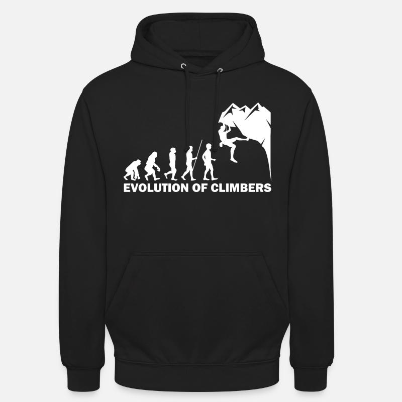 Evolution of climbers Bouldern - Unisex Hoodie - Schwarz