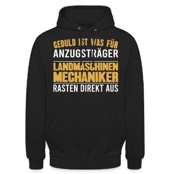 Landmaschinenmechaniker Landmaschinen Traktor - Unisex Hoodie - Schwarz - Vorne - Alina (178cm) & Michal (187cm)