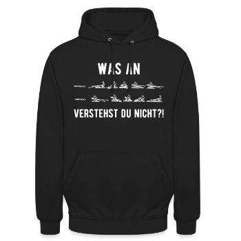 Rudern Ruderer Rudertechnik lustiger Spruch - Unisex Hoodie - Schwarz - Vorne - Alina (178cm) & Michal (187cm)