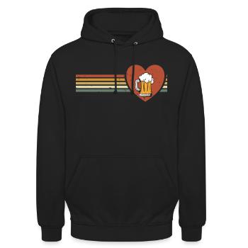 Bier Retro Design Bierliebhaber lustiges motiv - Unisex Hoodie - Schwarz - Vorne - Alina (178cm) & Michal (187cm)