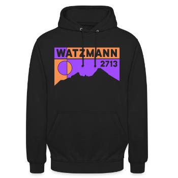 Watzmann Überschreitung Berg Berchtesgaden Wandern - Unisex Hoodie - Schwarz - Vorne - Alina (178cm) & Michal (187cm)