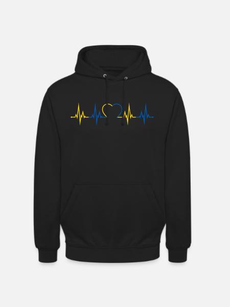 Ukraine heartbeat - Unisex Hoodie - black