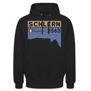 Schlern Sciliar Dolomiten Höhe Wanderung Südtirol - Unisex Hoodie - Schwarz - Vorne - Alina (178cm) & Michal (187cm)