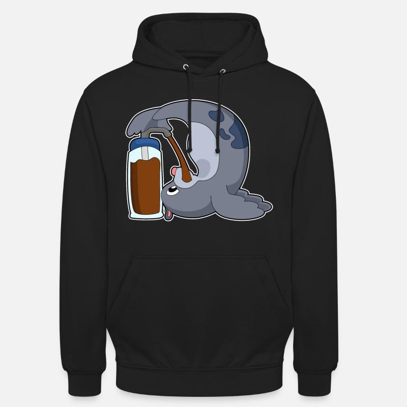 Café Seal - Sweat-shirt à capuche unisexe - noir