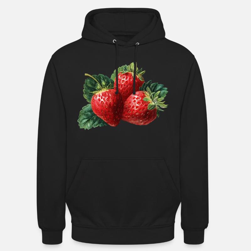 Fragola - Felpa con cappuccio unisex - nero
