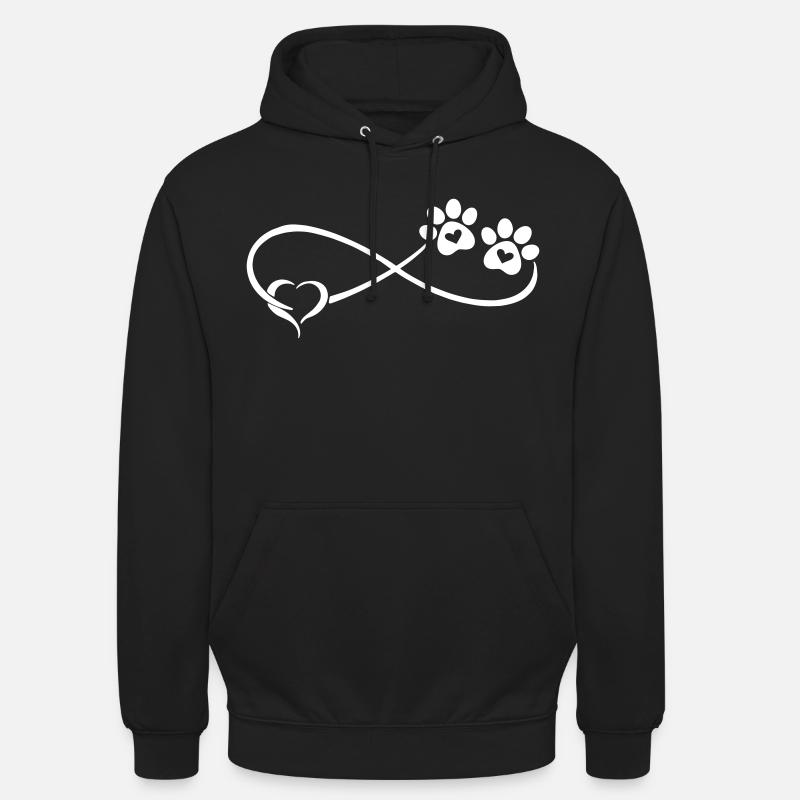Hundepfote mit Herz - Unisex Hoodie - Schwarz