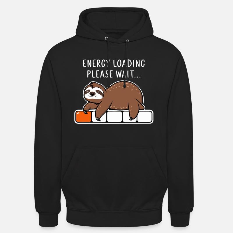 Faultier Energy Loading Please Wait - Unisex Hoodie - Schwarz