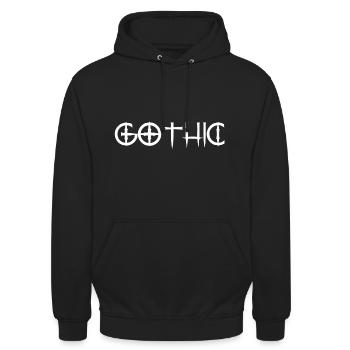 gothic - Unisex Hoodie - black - Front - Alina (178cm) & Michal (187cm)