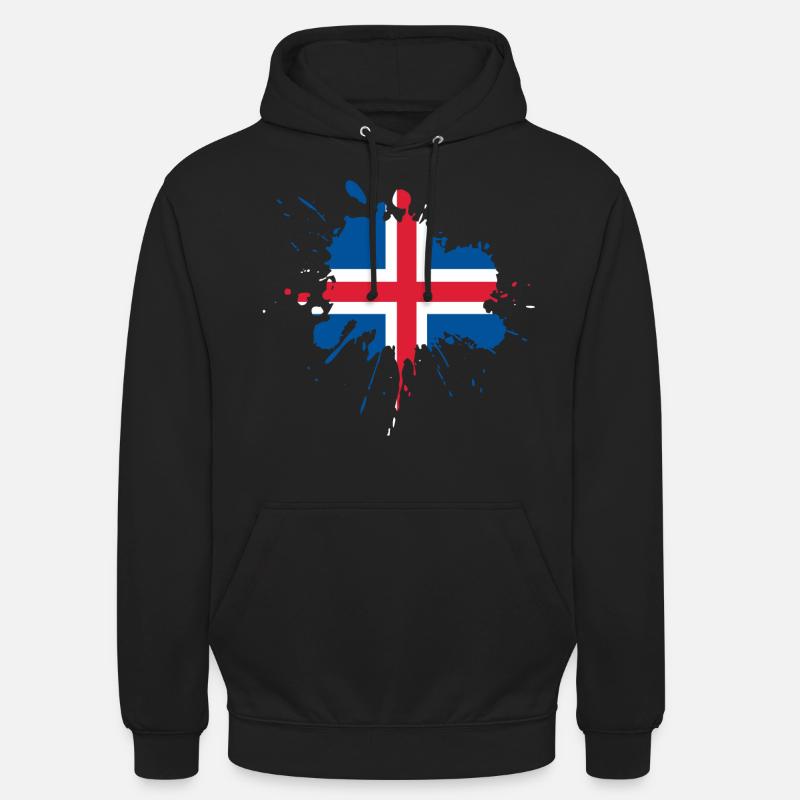 Conception du drapeau de l’Islande - Sweat-shirt à capuche unisexe - noir