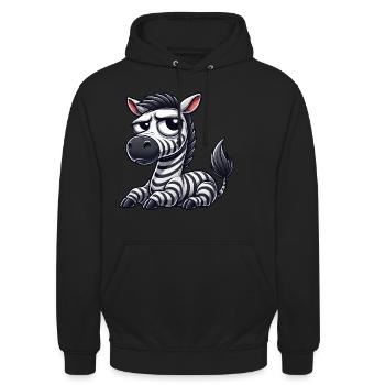Zebra Cartoon lustiger Stier Comic - Unisex Hoodie - Schwarz - Vorne - Alina (178cm) & Michal (187cm)
