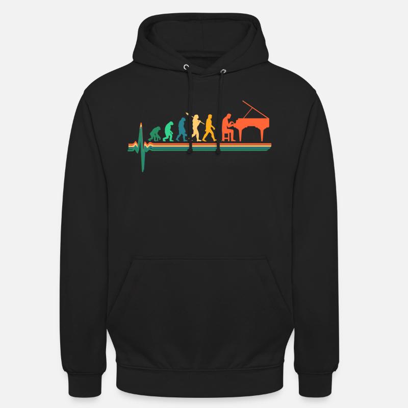 Évolution du piano - Sweat-shirt à capuche unisexe - noir