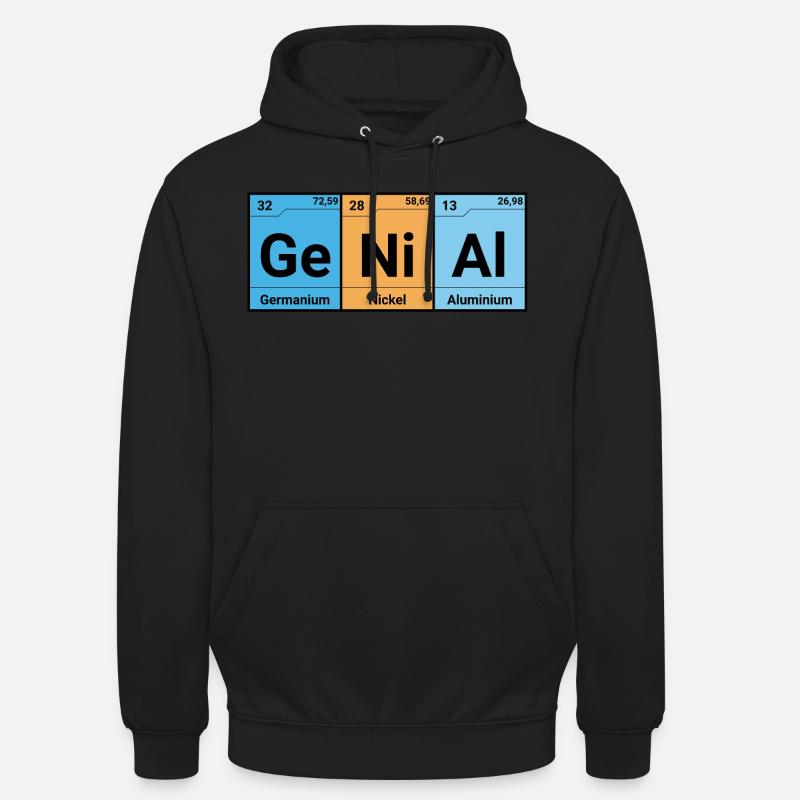Génial - éléments de chimiste - Sweat-shirt à capuche unisexe - noir