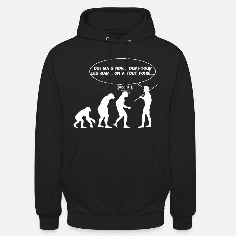 Erreur d'évolution (blanc) - Sweat-shirt à capuche unisexe - noir