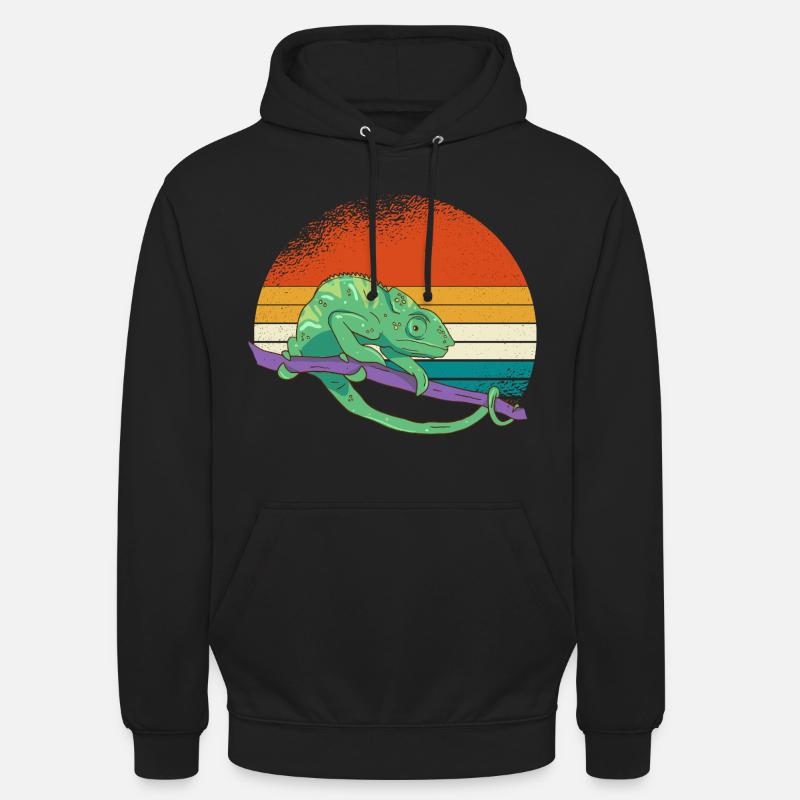 Caméléon du coucher de soleil - Sweat-shirt à capuche unisexe - noir