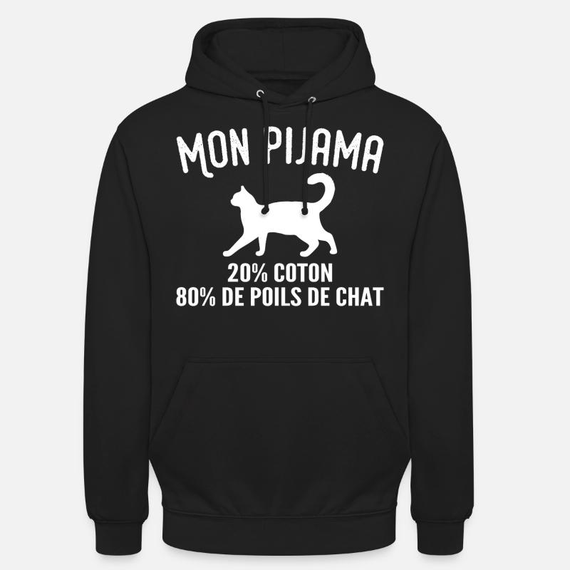 Humorvoller Katzenhaar-Pyjama - Unisex Hoodie - Schwarz