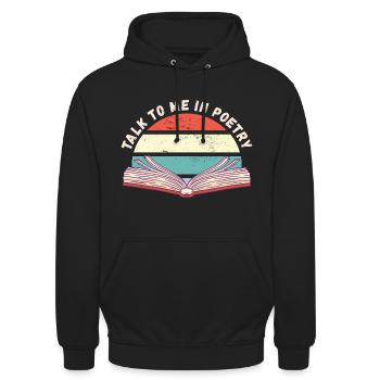 Parle-moi en poésie - Sweat-shirt à capuche unisexe - noir - Devant - Alina (178cm) & Michal (187cm)