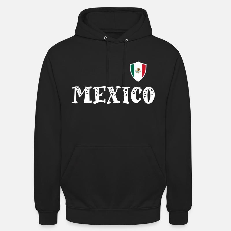 Mexique Armoiries drapeau drapeau - Sweat-shirt à capuche unisexe - noir