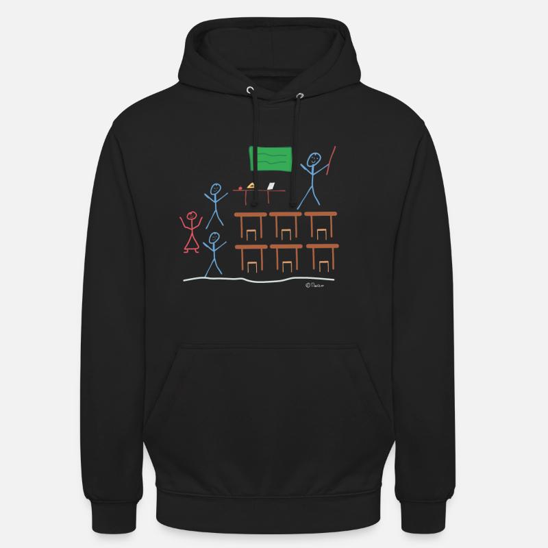 Stick Figure Class, école secondaire - Sweat-shirt à capuche unisexe - noir