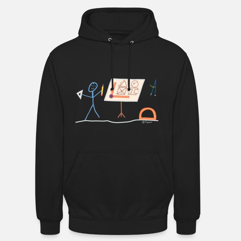 Technical Draftsman Stickman Designer - Unisex Hoodie - black