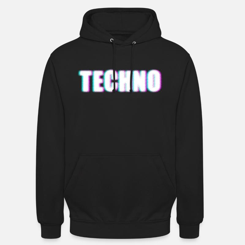 TECHNO - Sweat-shirt à capuche unisexe - noir