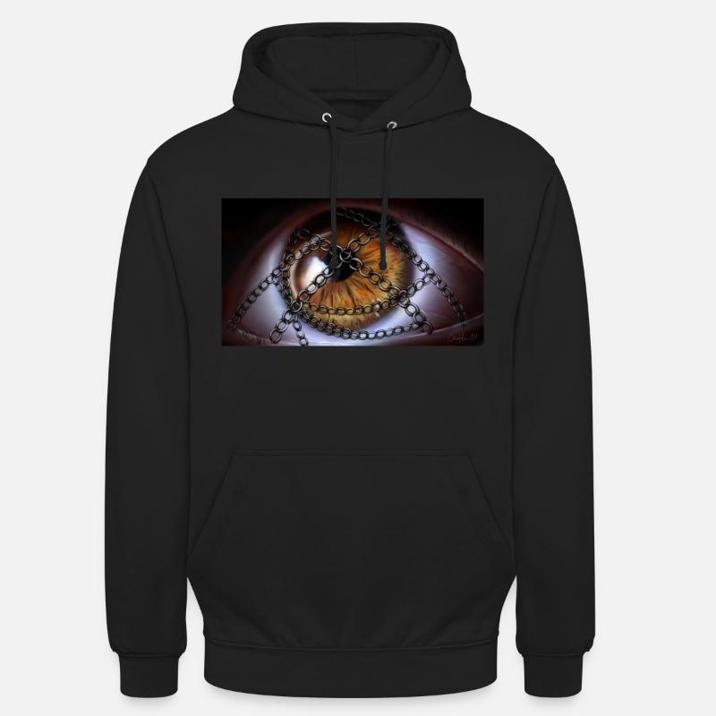 Œil avec chaînes - Sweat-shirt à capuche unisexe - noir