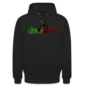 streetwear gas mask - Unisex Hoodie - black - Front - Alina (178cm) & Michal (187cm)