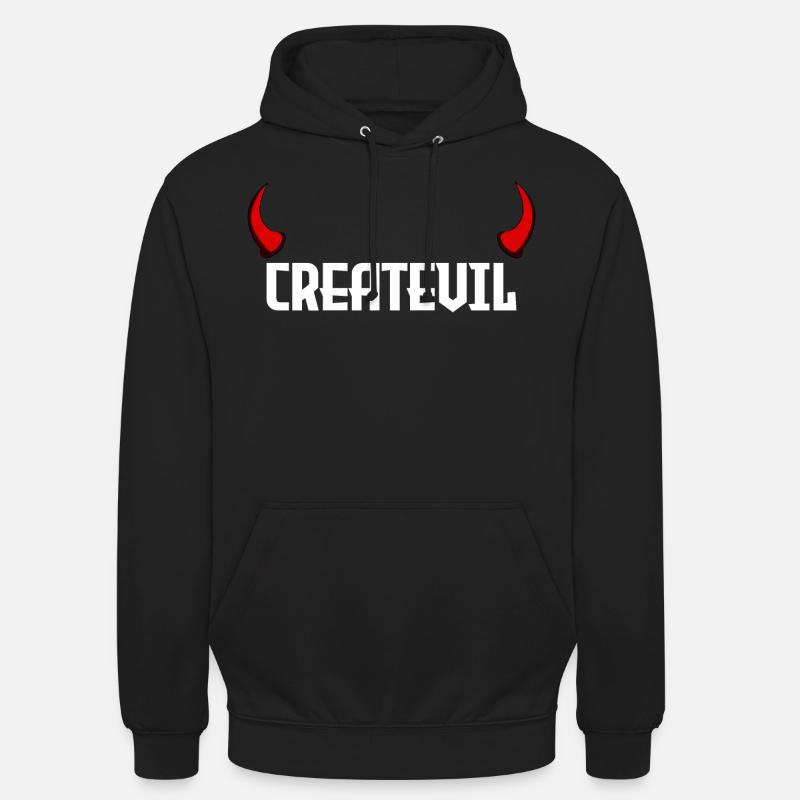 Createvil - Sweat-shirt à capuche unisexe - noir