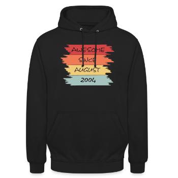 Awesome Since August 2004 - Unisex Hoodie - Schwarz - Vorne - Alina (178cm) & Michal (187cm)
