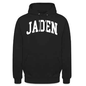 Jaden - Unisex Hoodie - Schwarz - Vorne - Alina (178cm) & Michal (187cm)