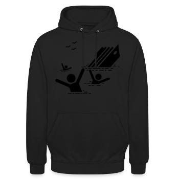 Cruise ship sinks for next cruise - Unisex Hoodie - black - Front - Alina (178cm) & Michal (187cm)
