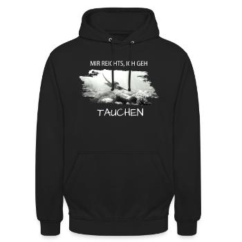 tauchen Schildkröte Spruch für Taucher - Unisex Hoodie - Schwarz - Vorne - Alina (178cm) & Michal (187cm)
