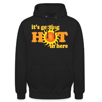 il fait chaud ici - Sweat-shirt à capuche unisexe - noir - Devant - Alina (178cm) & Michal (187cm)